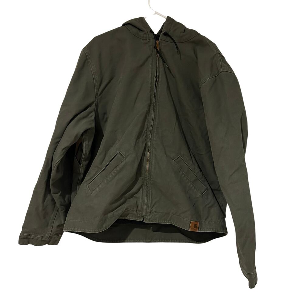 Cathartt XL hooded full zip jacket coat workwear durable